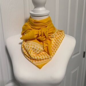 Boho Estee Lauder Yellow & White Scarf Head neck purse Shaw Y2K festival✨